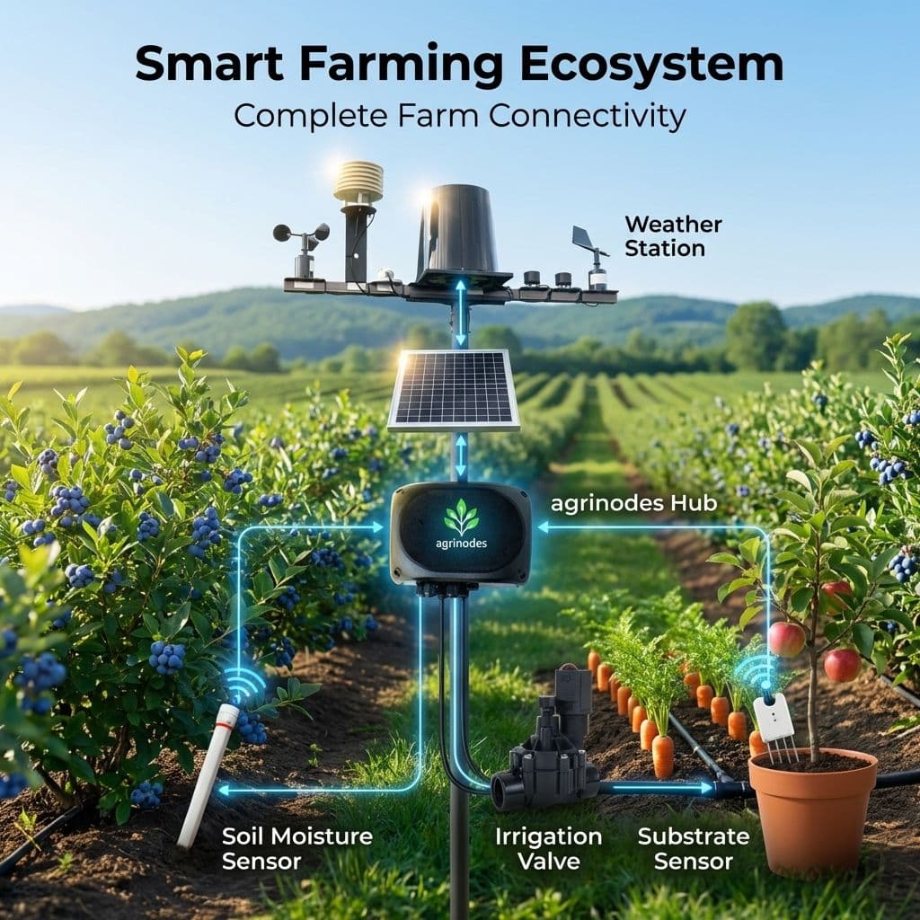 Agrinodes device sensor and relay connections