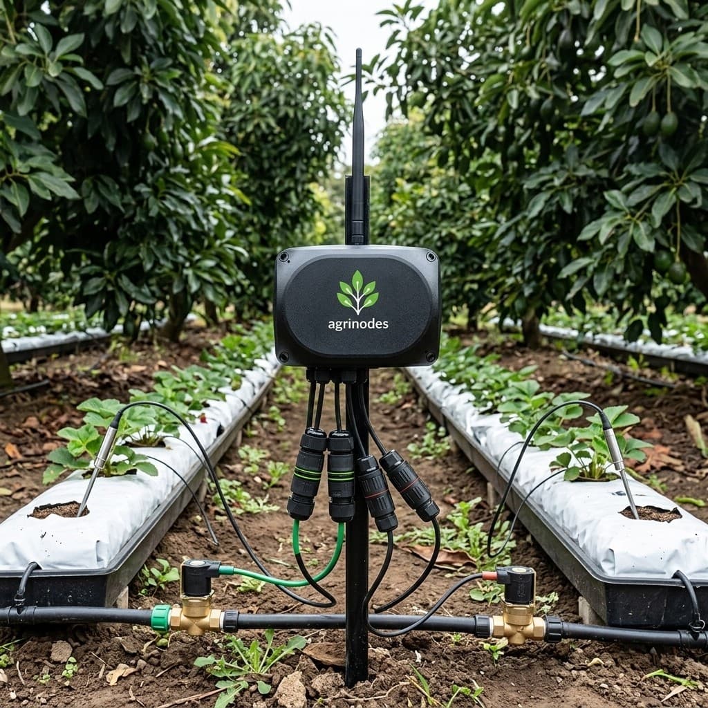 Agrinodes gateway deployed in an irrigation field